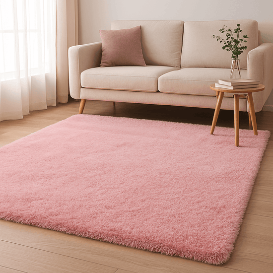 Fluffy Soft Area Rug – Cozy Living Room & Bedroom Carpet – Multiple Colors Available