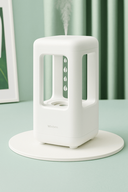 ZenDrop Anti-Gravity Humidifier – Quiet Mist & Ambient Light