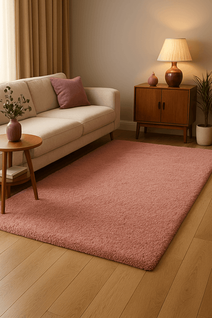 Fluffy Soft Area Rug – Cozy Living Room & Bedroom Carpet – Multiple Colors Available