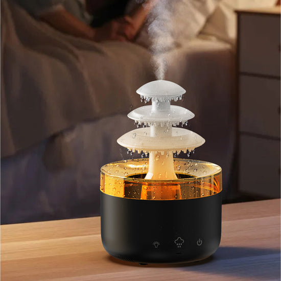 CloudMist LED Diffuser – Rain Effect & Silent Aroma Mist